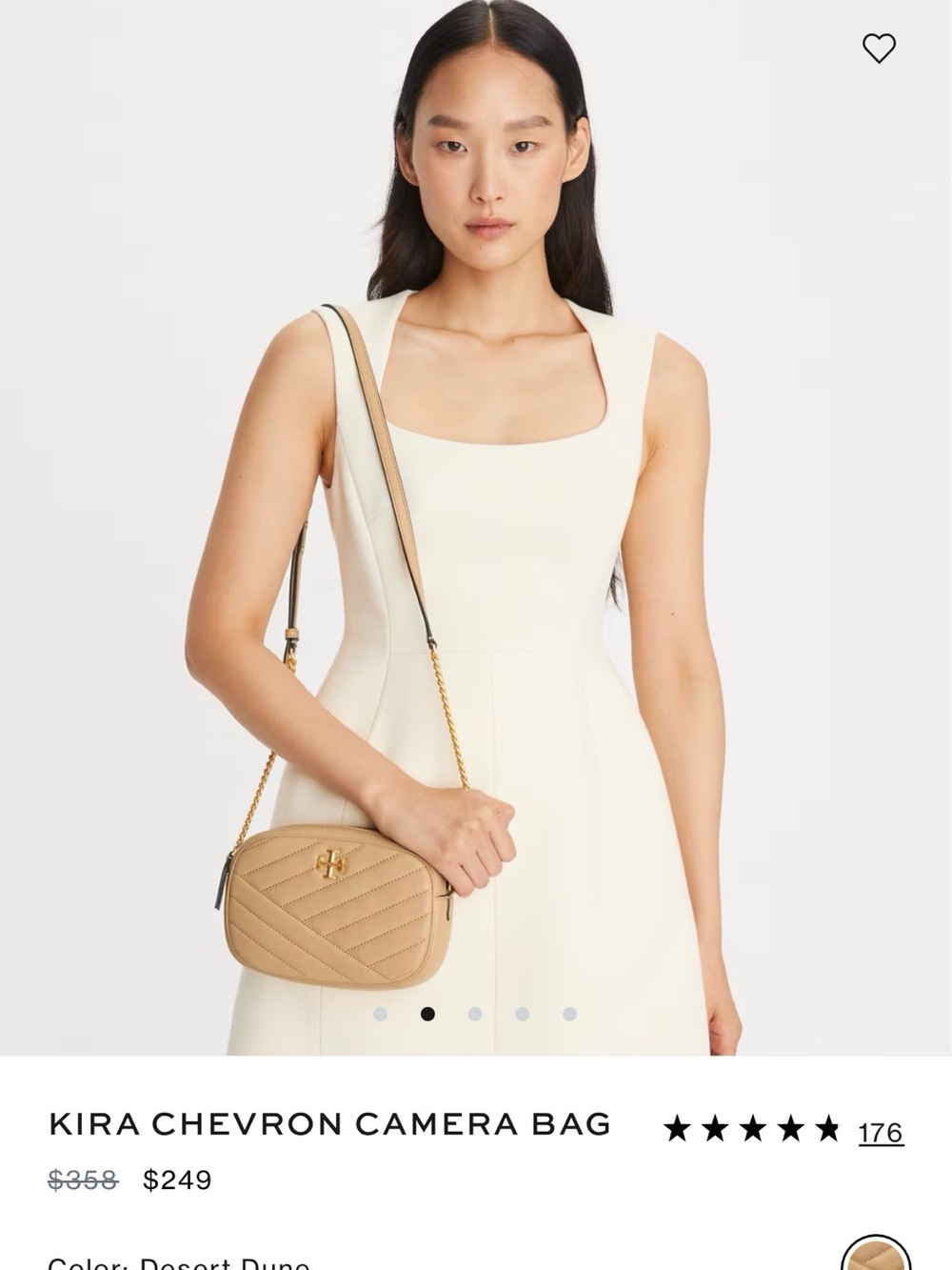 Tory Burch Quilted Leather Crossbody Bag in Blush Tan
